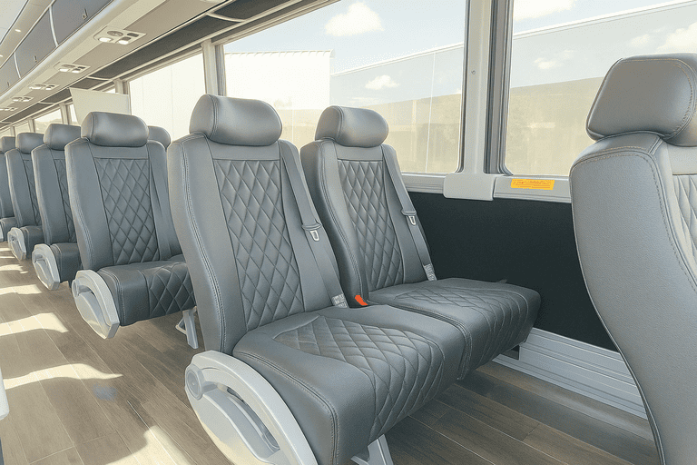 interior of Lees Summit Coach Bus Service charter bus