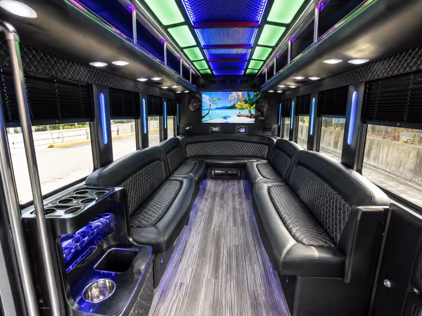 lees summit 18 passenger party bus inside