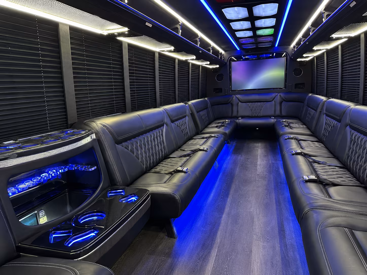 lees summit 20 passenger party bus inside