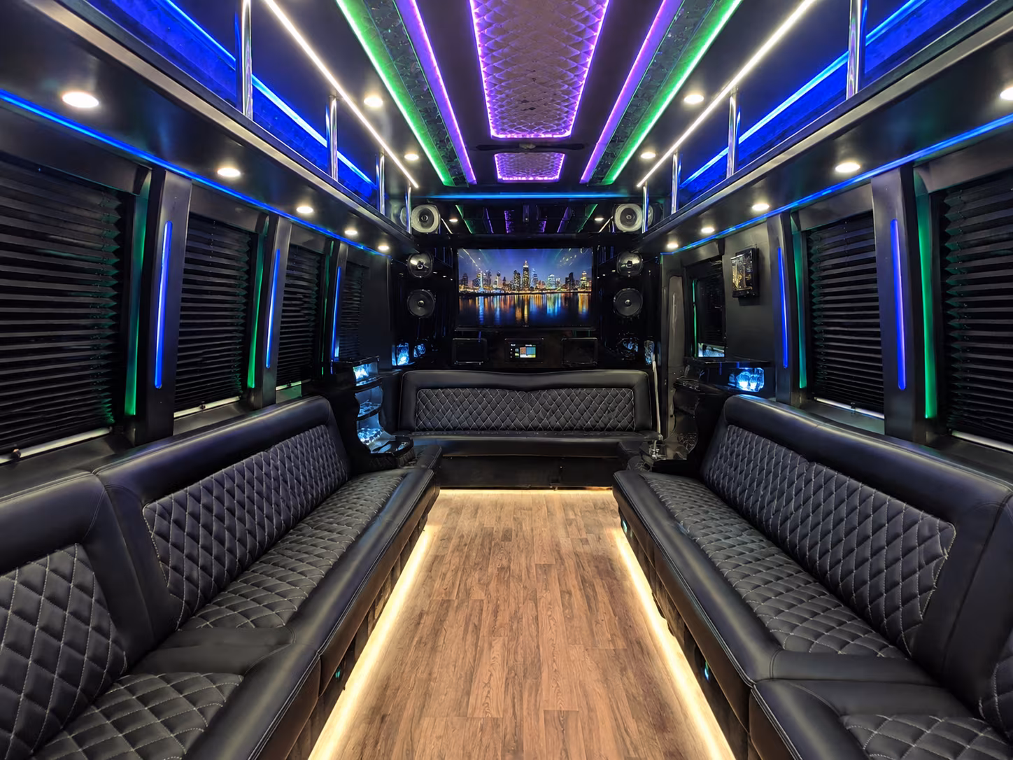 lees summit 25 passenger party bus interior