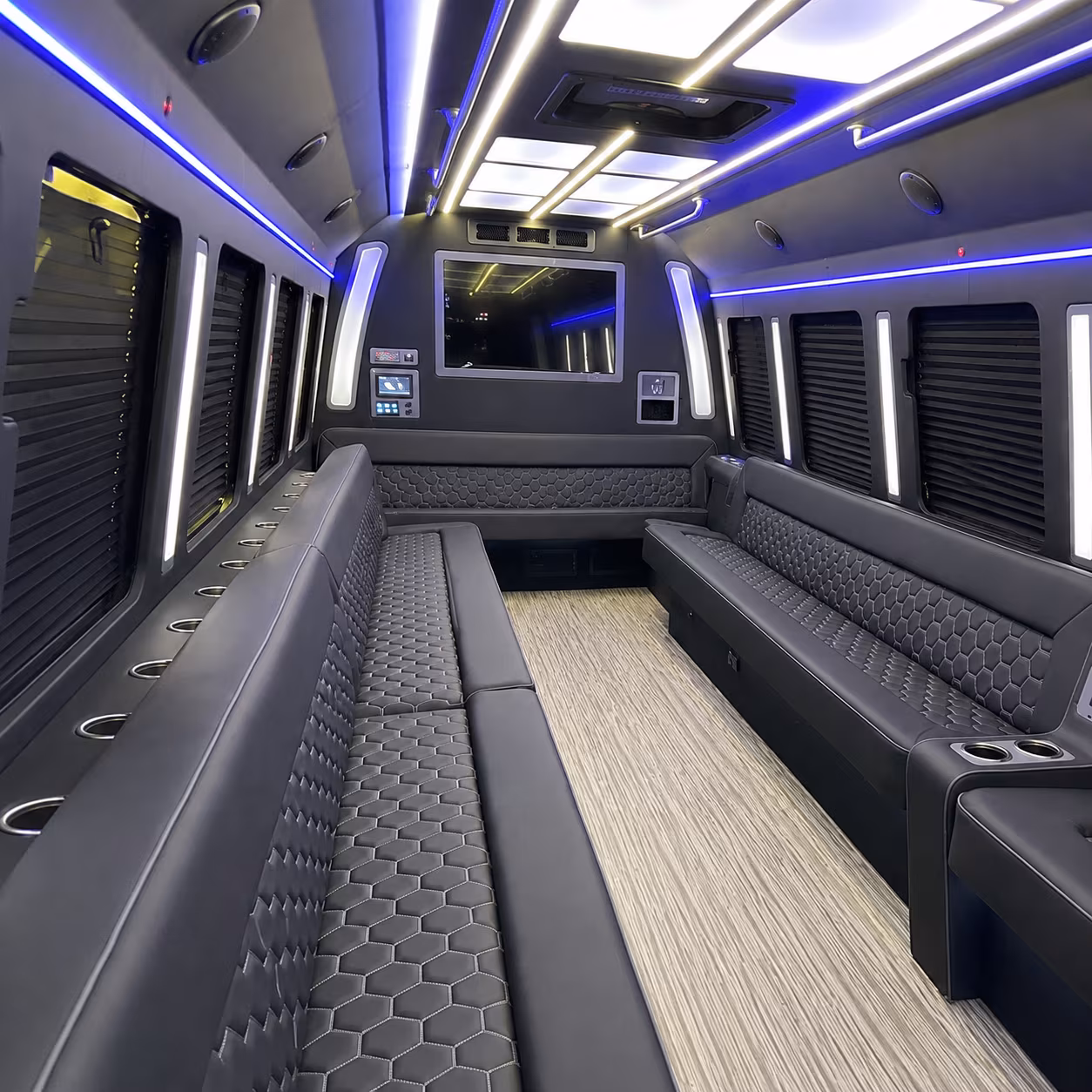 lees summit 40 passenger party bus inside